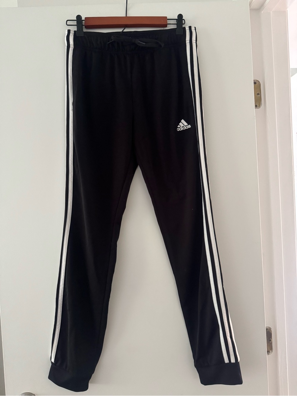 adidas primegreen Black Three-Stripe Track Pants